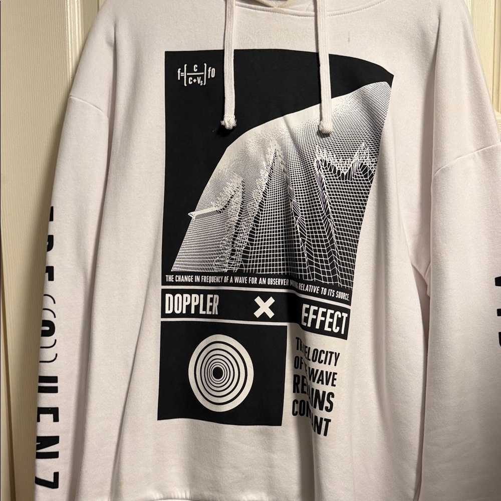 Divided White and Black Graphic Hoodie